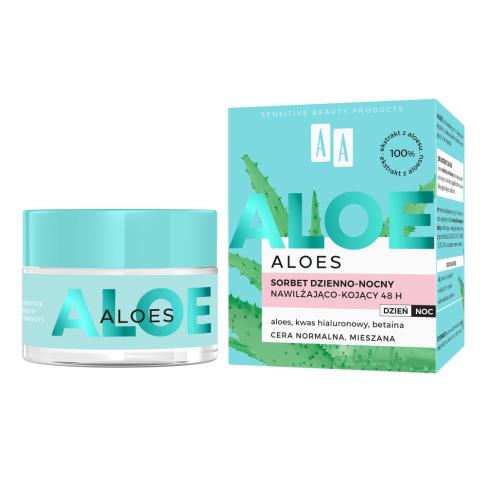 get_image AA_Aloes 100% Aloe Vera Extract Hydro Sorbet sorbet dzienno-nocny nawilżająco-kojący 48h 50ml - obrazek 1